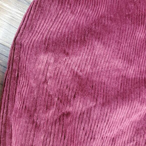 Xhilaration Corduroy Women Burgundy Adjustable Wide Leg Jumpsuit Size Large NEW - Picture 12 of 13
